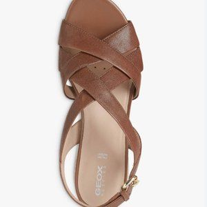 Geox Brand New Italian Leather Brown Wedge Sandals – EU 39